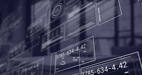 Virtual Interface with Financial Data in Modern Office - Download Free Stock Images Pikwizard.com