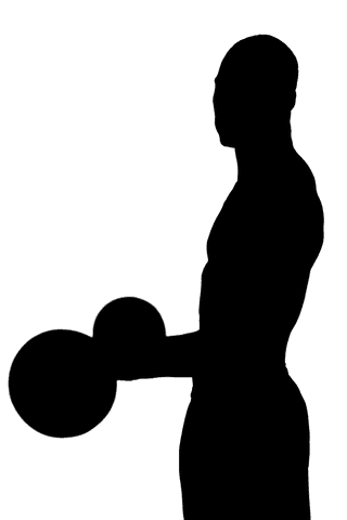 Side view of male athlete holding transparent barbell