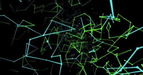Dynamic Neon Geometric Lines Forming 3D Digital Tunnel - Download Free Stock Images Pikwizard.com