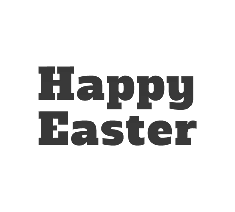 Digital transparent happy easter text isolated illustration