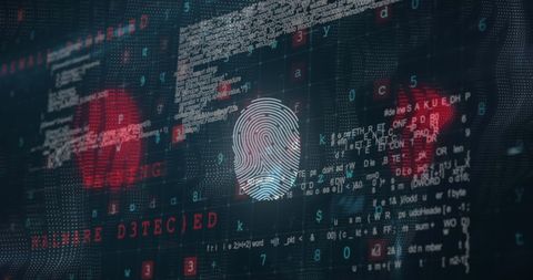 Digital Fingerprint with Cyberspace Data Security Interface - Download Free Stock Images Pikwizard.com
