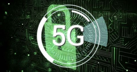 Futuristic 5G Technology Overlaid on Digital Circuit Board - Download Free Stock Images Pikwizard.com