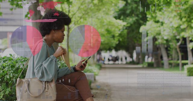 Young Woman Analyzing Data on Smartphone in Park Setting - Download Free Stock Images Pikwizard.com