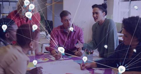 Diverse Team Brainstorming in a Collaborative Office Environment