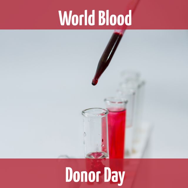 World Blood Donor Day Concept with Test Tubes and Blood Samples - Download Free Stock Templates Pikwizard.com