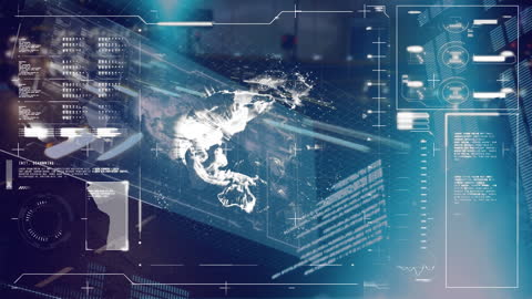 Futuristic Digital HUD with Nighttime Traffic Timelapse