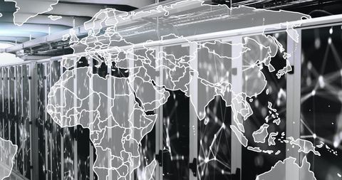 Global Networking Technology with Servers and Data Connections - Download Free Stock Images Pikwizard.com