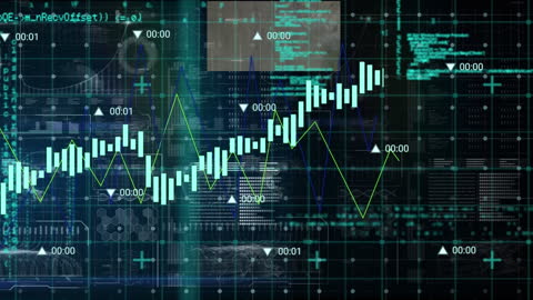 Digital Data with Financial Graphs Concept Art