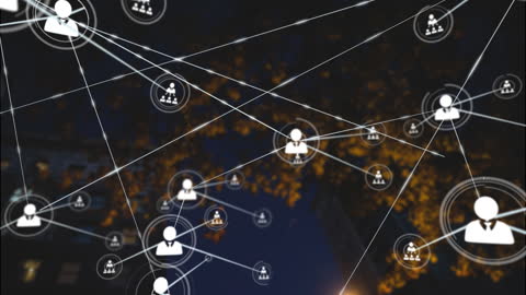 Network Connection Overlay on Cityscape