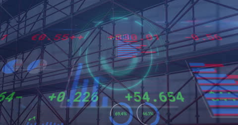Digital Financial Data Overlay on Industrial Scaffolding