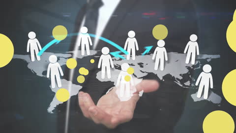 Global Networking and Business Connectivity Concept with Digital Interface