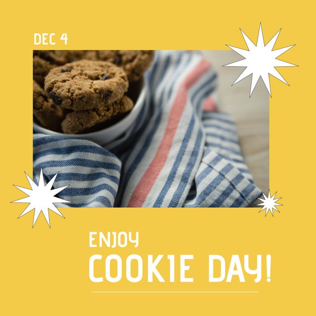 Celebrate Cookie Day December 4th with Delicious Chocolate Chip Cookies - Download Free Stock Templates Pikwizard.com