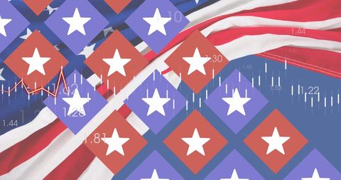 Economic Data and American Flag Symbolizing Patriotism and Business Trends - Download Free Stock Images Pikwizard.com
