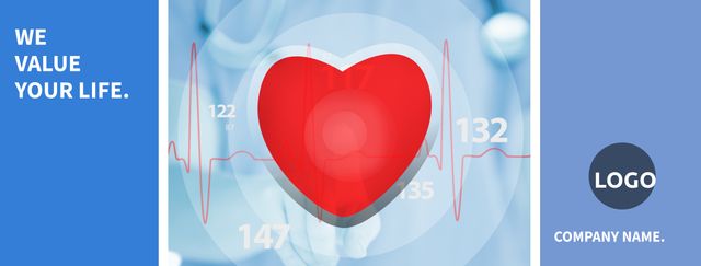 Heart Health and Medical Care Advertisement Banner - Download Free Stock Templates Pikwizard.com