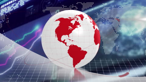 Digital Globe with Abstract World Map Background