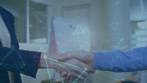 Business Partnership with Digital Interface Overlay