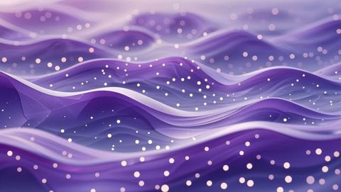 Ethereal purple waves with glowing particles in futuristic landscape