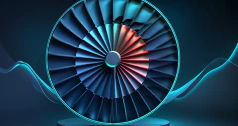 Turbine Innovation with Colorful Light Animation
