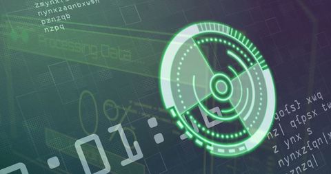 Holographic Radar Interface on Digital Data Background - Download Free Stock Images Pikwizard.com