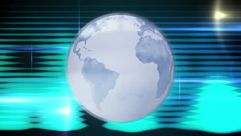Futuristic Globe Animation with Vibrant Lights