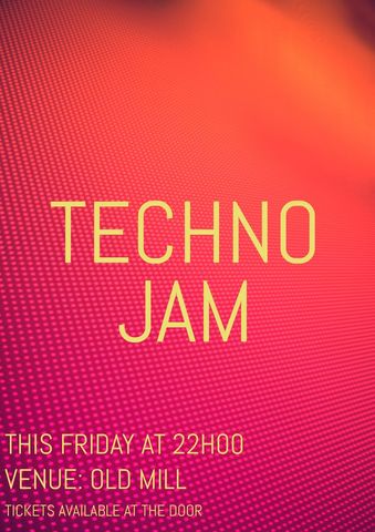 dynamic techno jam event poster with gradient background - Download Free Stock Templates Pikwizard.com