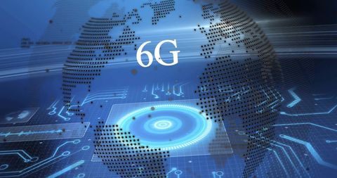 6G Technology and Digital Data Processing Concept