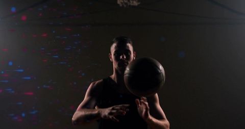 Dynamic basketball player with digital light effects
