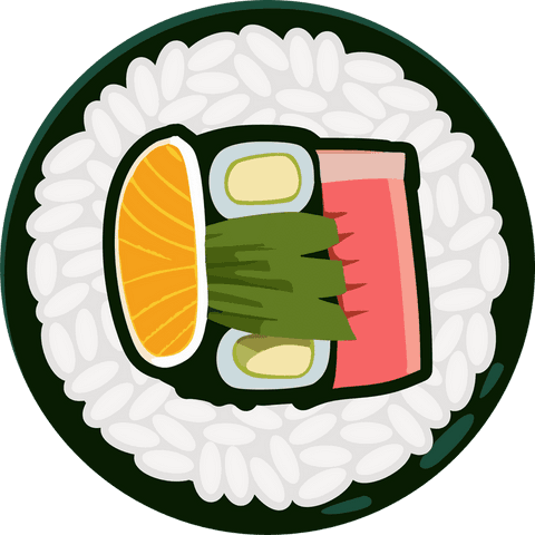 stylized transparent sushi illustration circle arrangement - Download Free Stock Videos Pikwizard.com