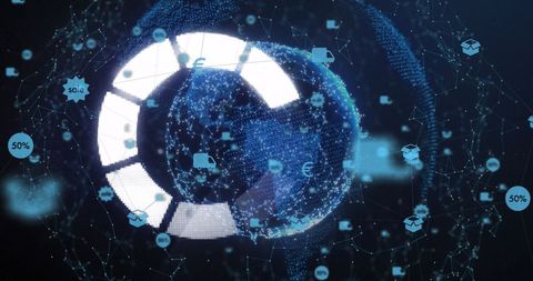 Digital Loading Icon with Global Network Connections and Data Visualization - Download Free Stock Images Pikwizard.com