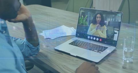 Professional Virtual Meeting in Modern Office Environment