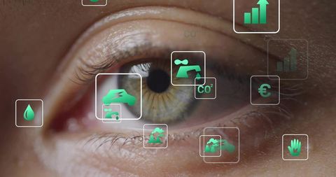 Augmented Reality Display on Eye with Eco-Sustainability Icons