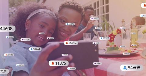 Happy African American Family Celebrating Together