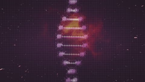 Futuristic DNA Strand with Cosmic Background
