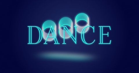 Neon dance typography on modern digital display