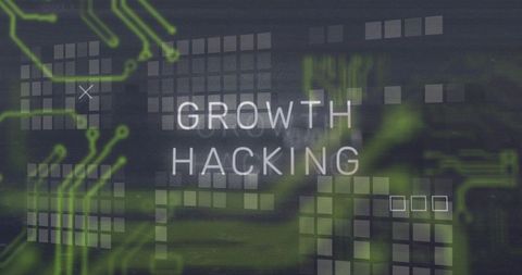 Growth hacking digital interface concept with circuit traces