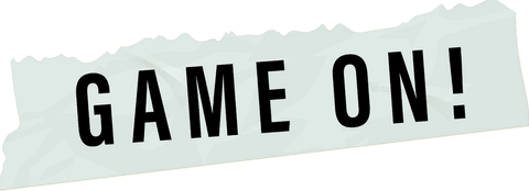 Game On Text on Torn Transparent Strip Promoting Dynamism