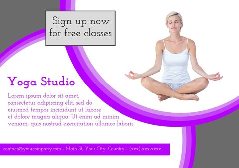 yoga wellness poster featuring meditative woman in lotus pose - Download Free Stock Templates Pikwizard.com