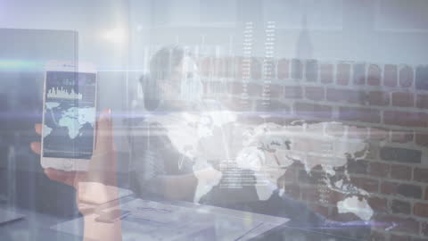 Digital Interface Overlay and Businessman Concept