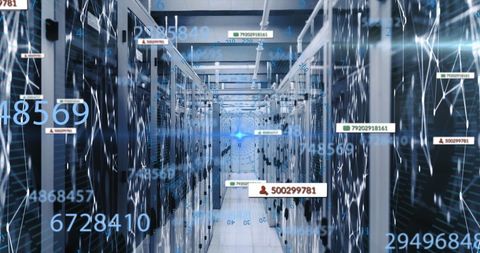 Digital Data Transfer in a Futuristic Server Room - Download Free Stock Images Pikwizard.com