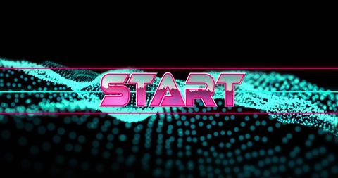 Futuristic Start Text in Pink Neon Style