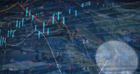 Digital Overlay of Financial Data with Futuristic Charts - Download Free Stock Images Pikwizard.com