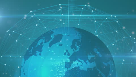 Global Connectivity Showcasing Digital Network Animation