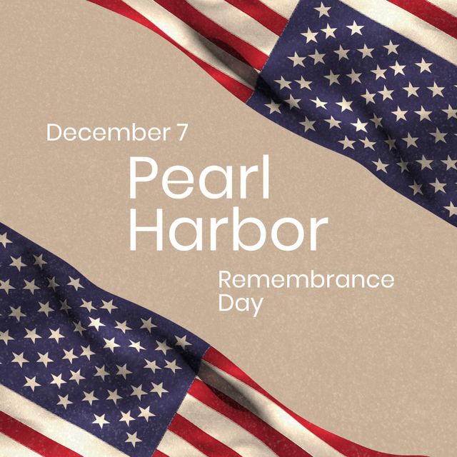 Pearl Harbor Remembrance Day with American Flags and Space for Text - Download Free Stock Templates Pikwizard.com