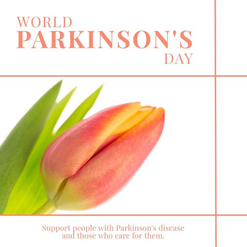 World Parkinson's Day Awareness Poster with Tulip Flower