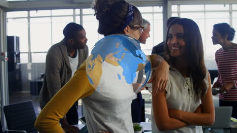 Global Collaboration in Modern Office Setting