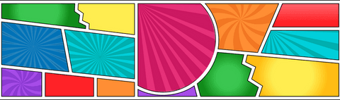 Colorful Abstract Geometric Splash Art with Transparent Gradients