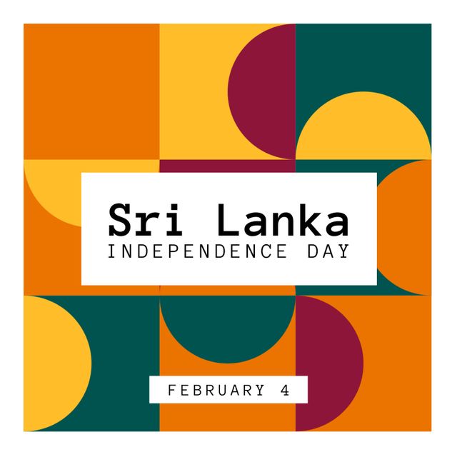 Sri Lanka Independence Day Celebration Banner with Colorful Geometric Design - Download Free Stock Templates Pikwizard.com