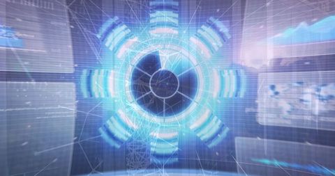 holographic interface with data visualization in a control room - Download Free Stock Images Pikwizard.com