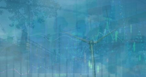 Mix of Digital Data Analytics and Green Energy Imagery