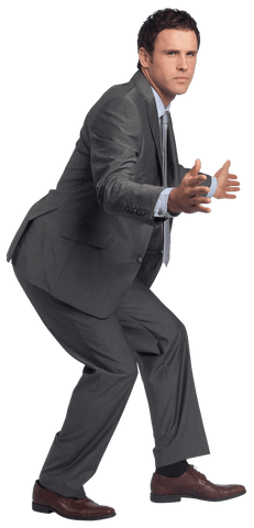 businessman in dynamic pose with arms held forward on transparent background - Download Free Stock Videos Pikwizard.com
